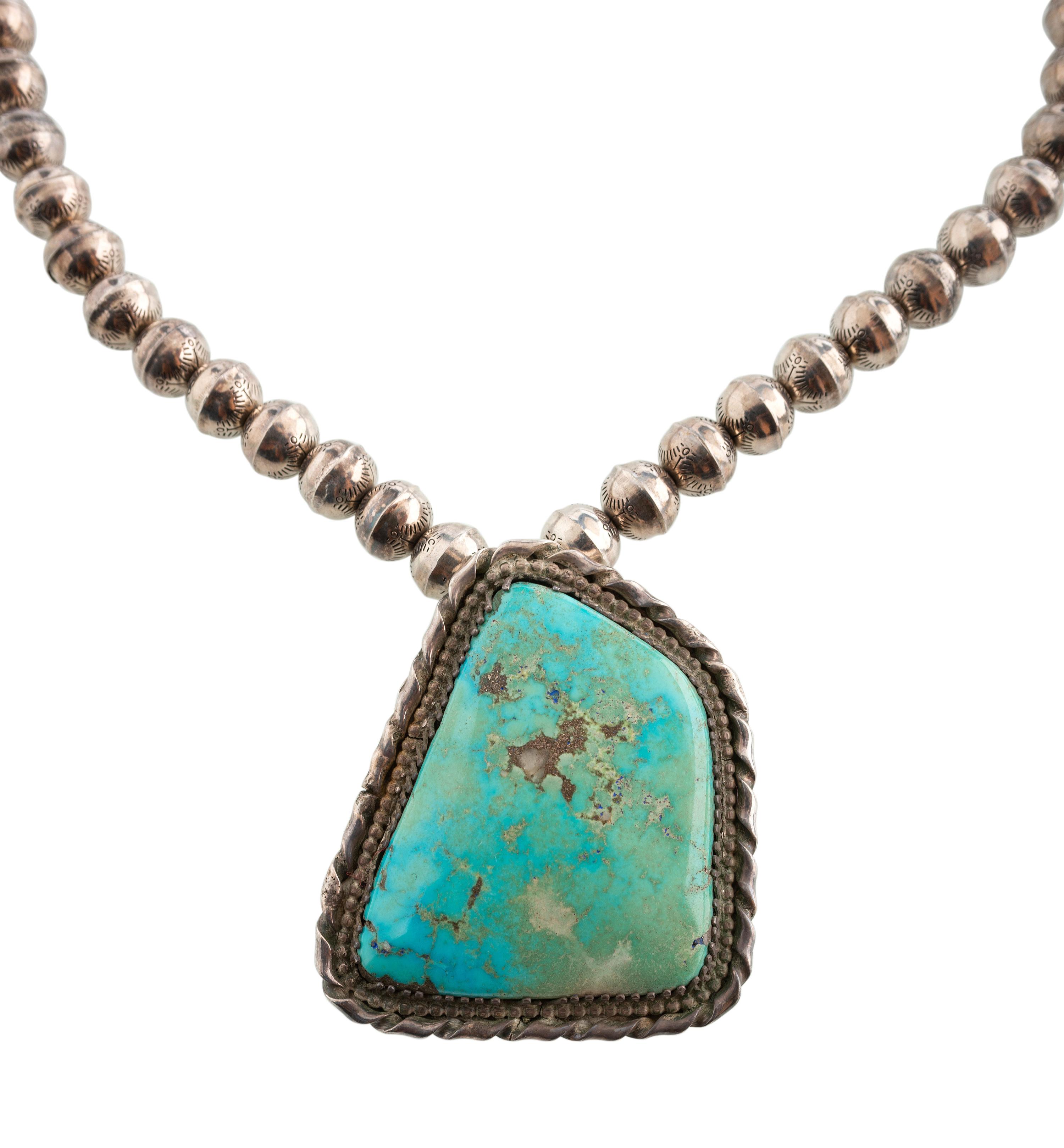 Navajo Silver and Turquoise Necklaces
