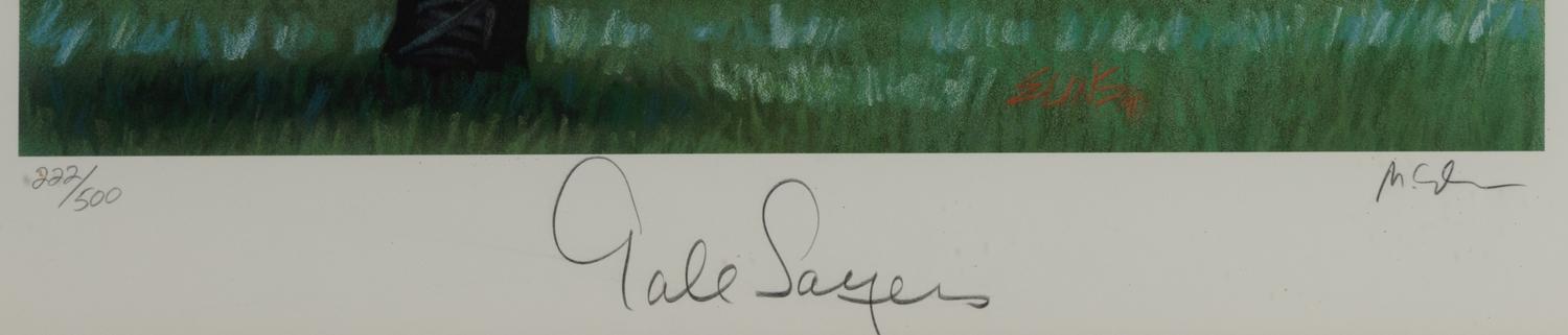 A Gale Sayers Signed Autograph Print Formerly Displayed at Mike Ditka’s Restaurant