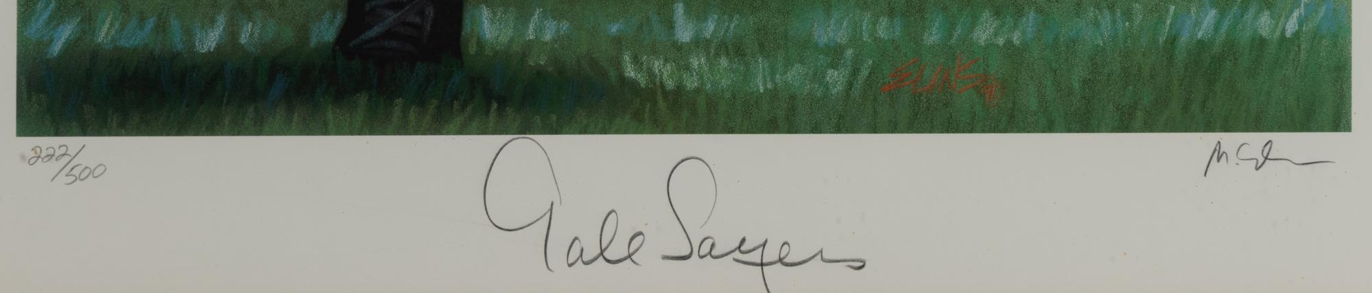 A Gale Sayers Signed Autograph Print Formerly Displayed at Mike Ditka’s Restaurant