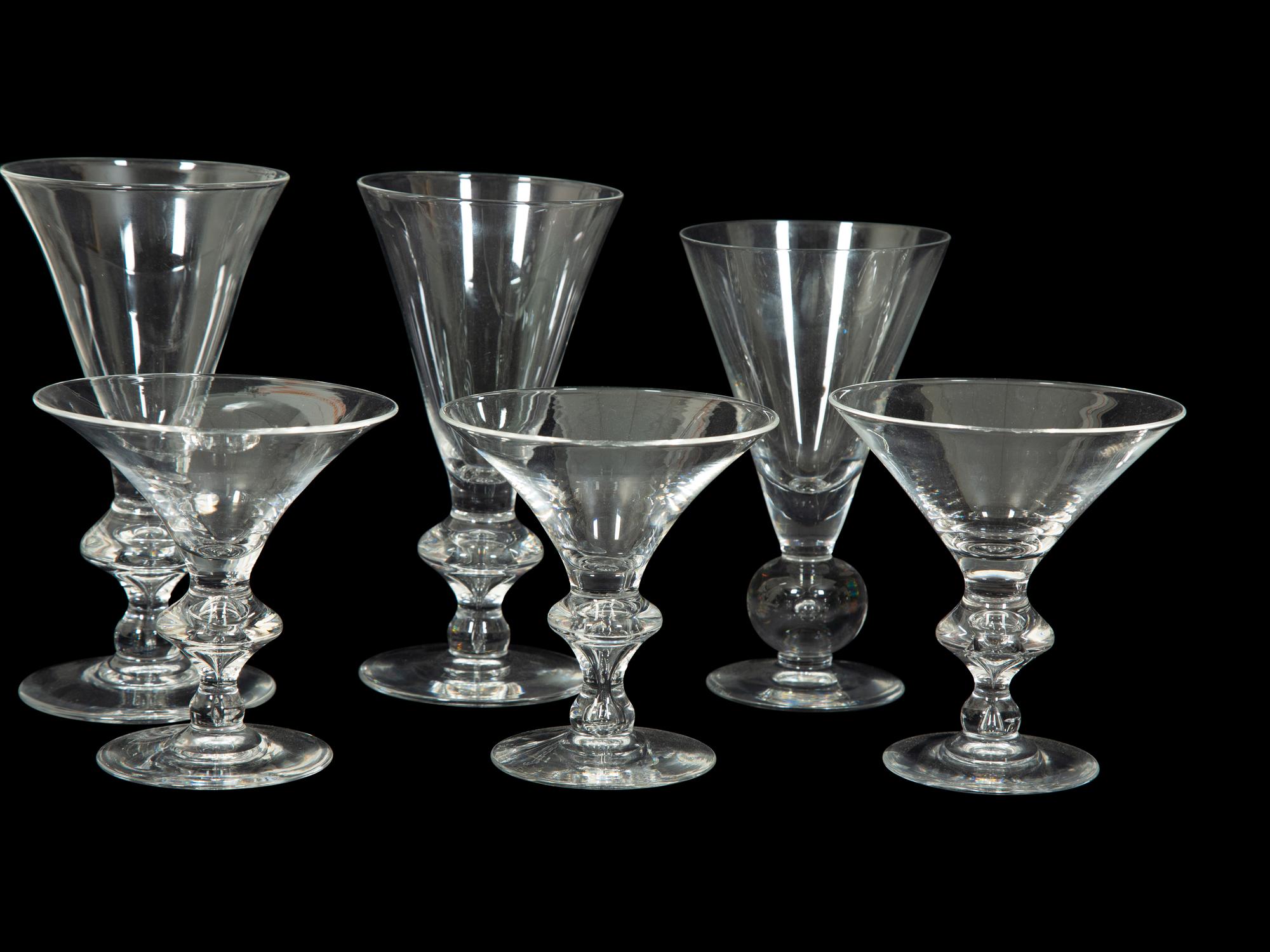 A Steuben Glass Stemware Service