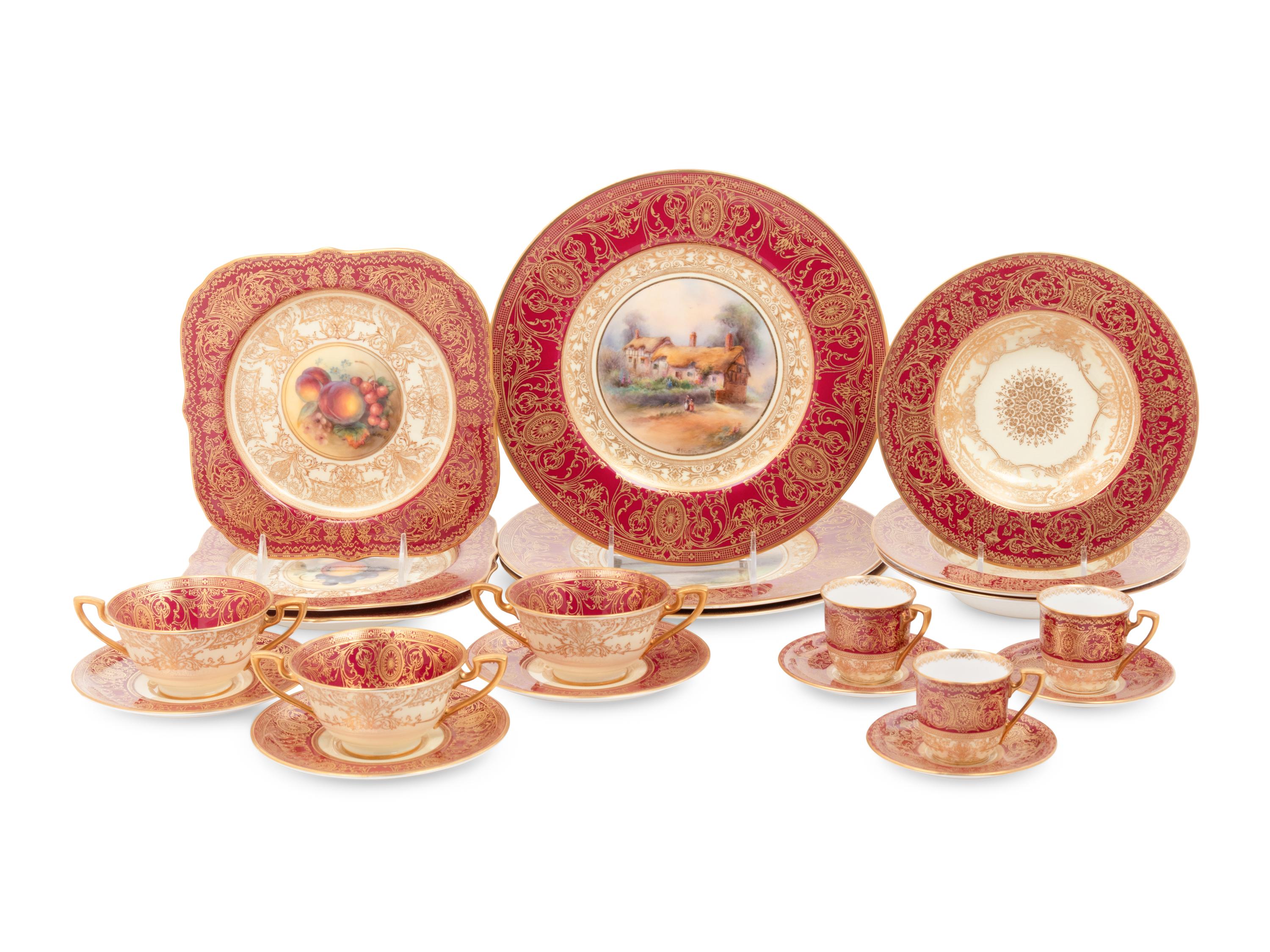 A Royal Worcester Porcelain Dinner Service