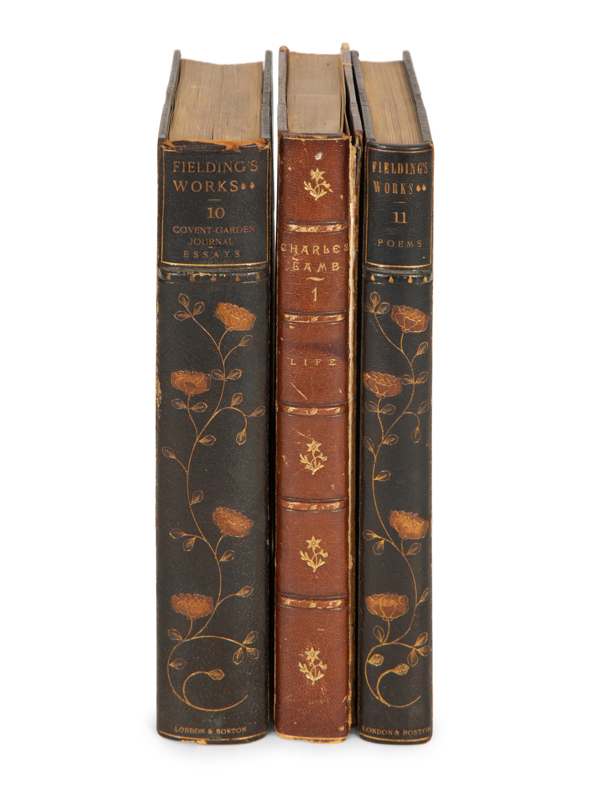 BINDINGS : The Works of Henry Fielding , Standard Library Edition, 11 Volumes and The Life and Works of Charles Lamb by Alfred Ainger, Library Edition 12 Volumes
