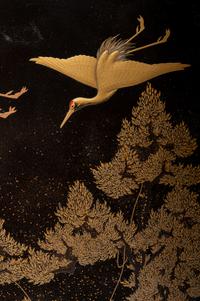 A Japanese Gold and Black Lacquer Rectangular Stationary Box, Suribako