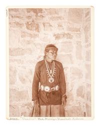 Native Americans [VROMAN, Adam C. (1856-1916), photographer]. "Charlie" the Navajo Blanket Maker. Ca 1895.