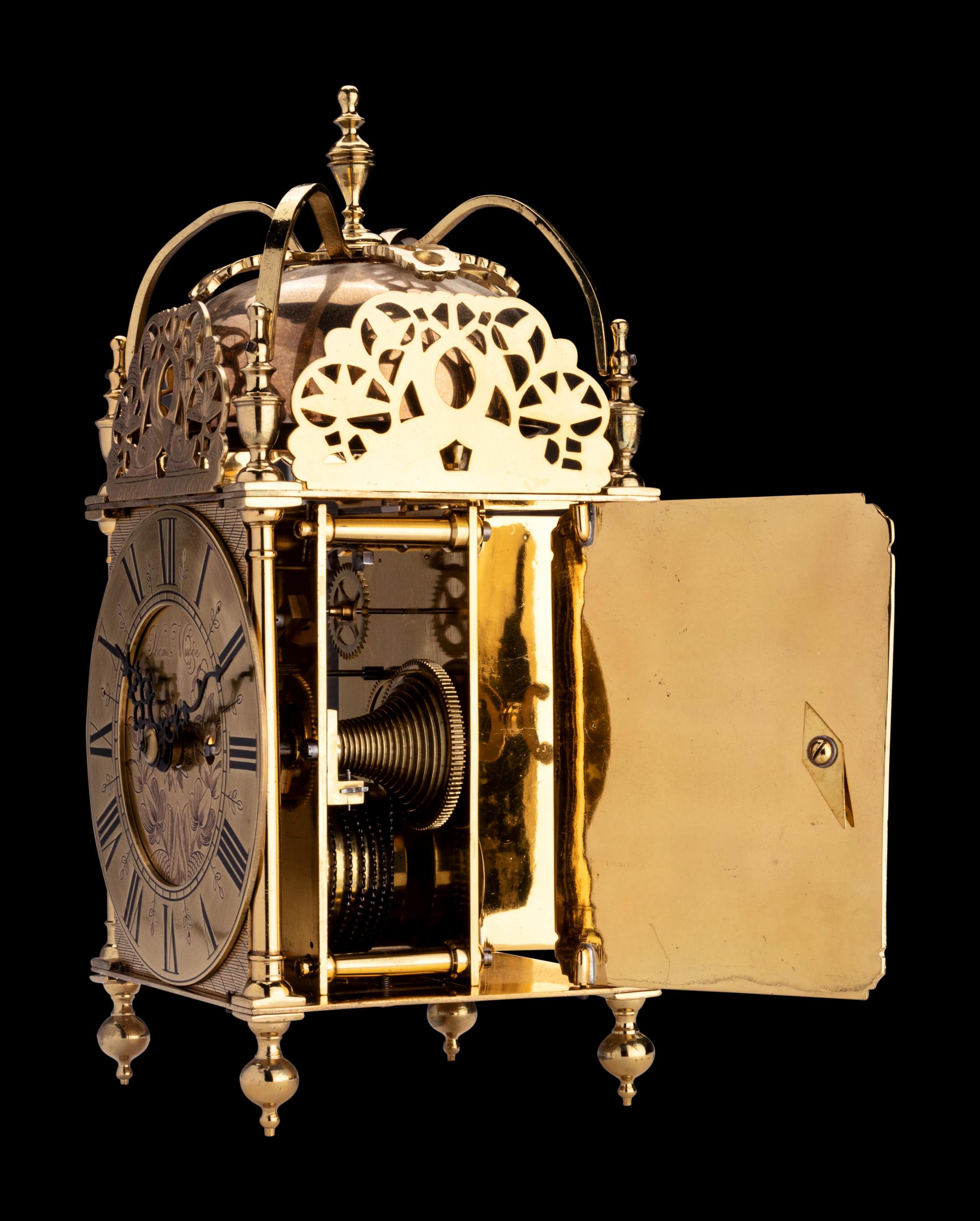 An English Brass Lantern Clock, Thomas Mudge