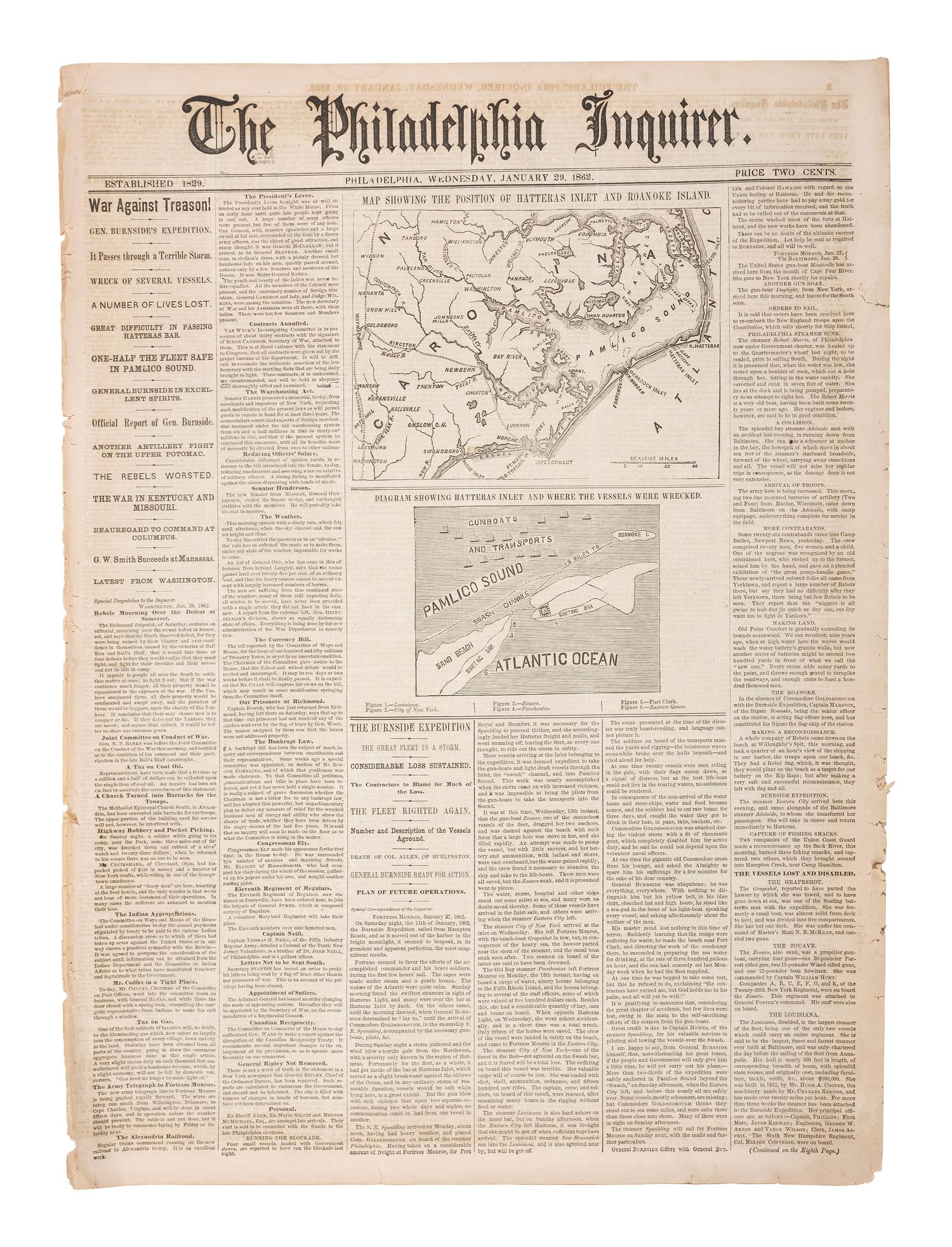 [CIVIL WAR]. 100+ issues of the Philadelphia Inquirer, New York Herald, and New York Tribune.