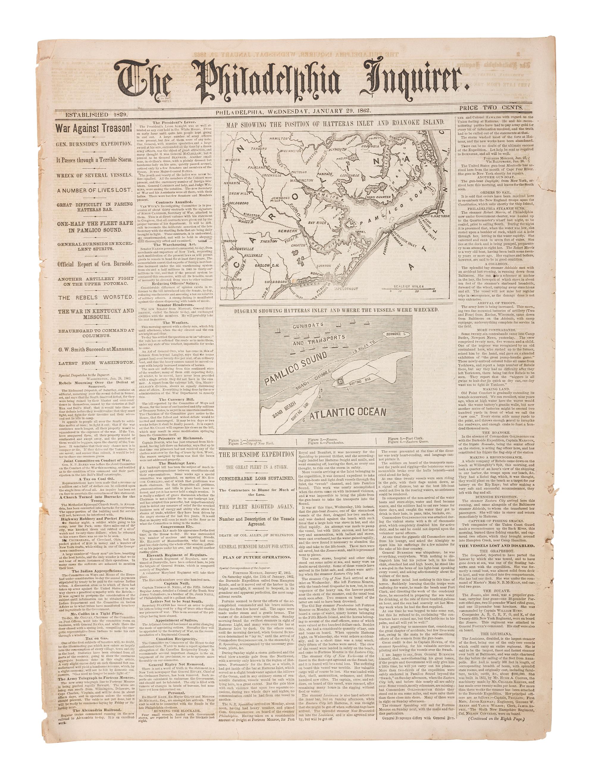 [CIVIL WAR]. 100+ issues of the Philadelphia Inquirer, New York Herald, and New York Tribune.