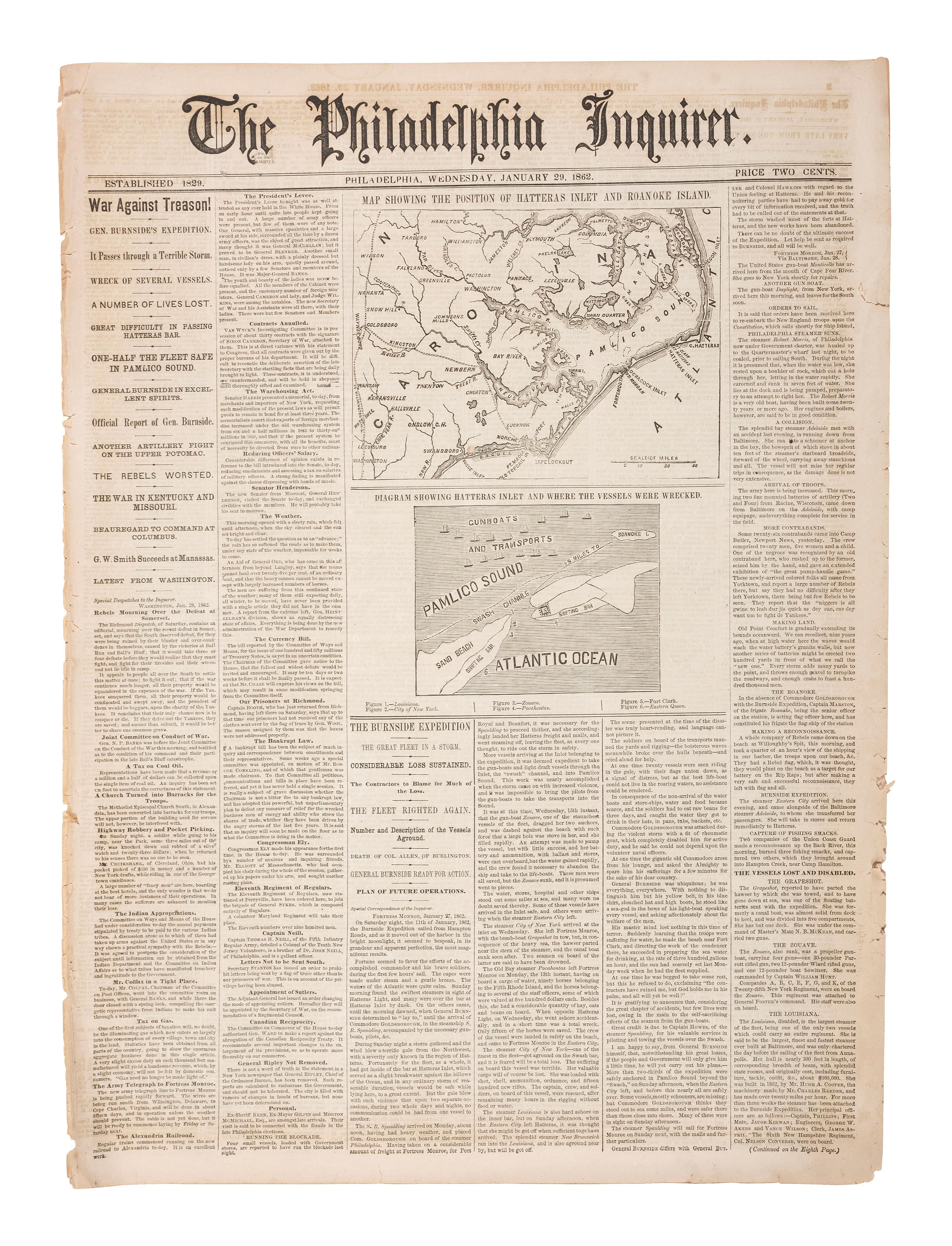 [CIVIL WAR]. 100+ issues of the Philadelphia Inquirer, New York Herald, and New York Tribune.