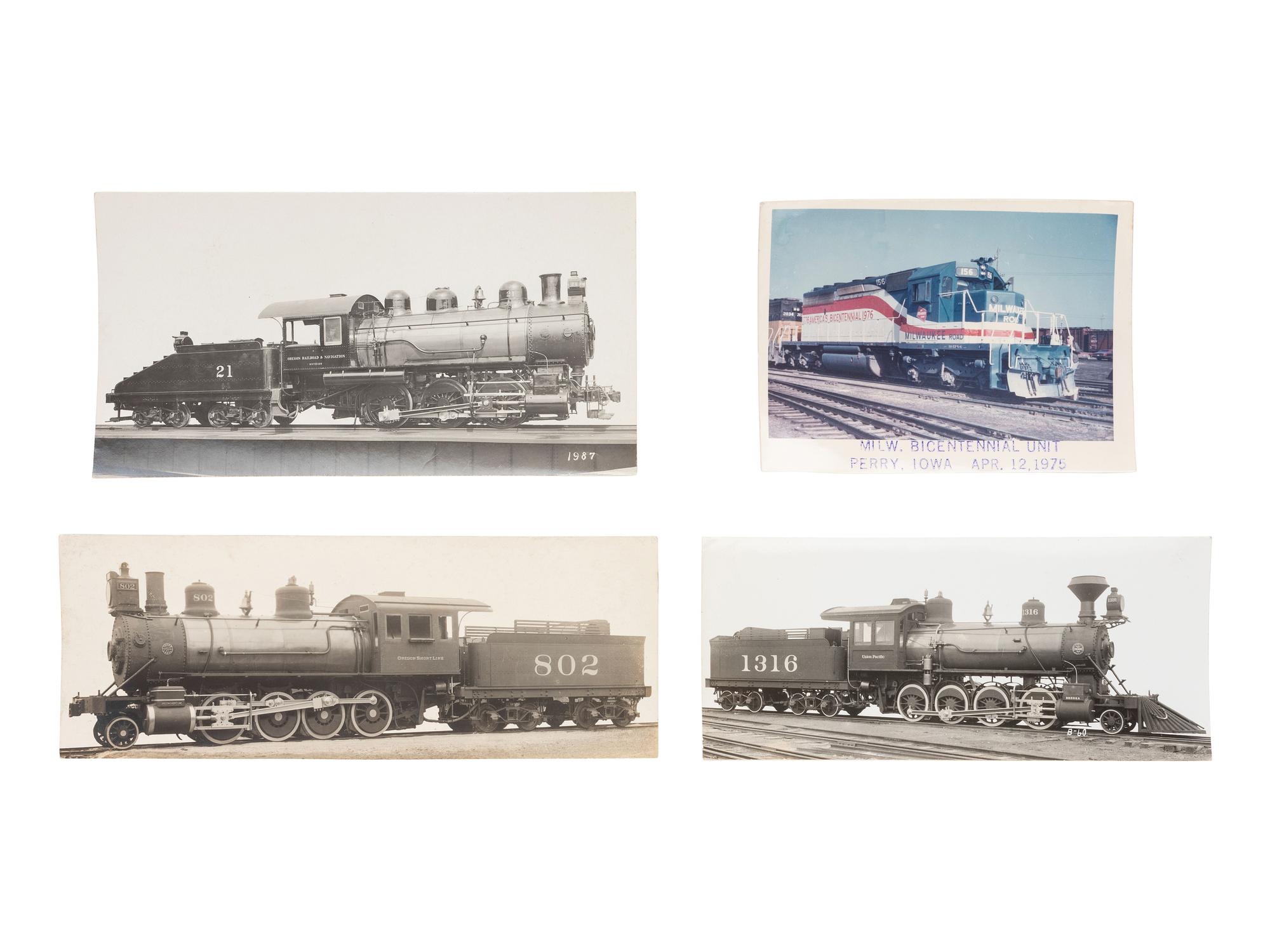 [Transportation] Collection of Over 140 Photographs of Locomotives. ca 1910s-1940s.