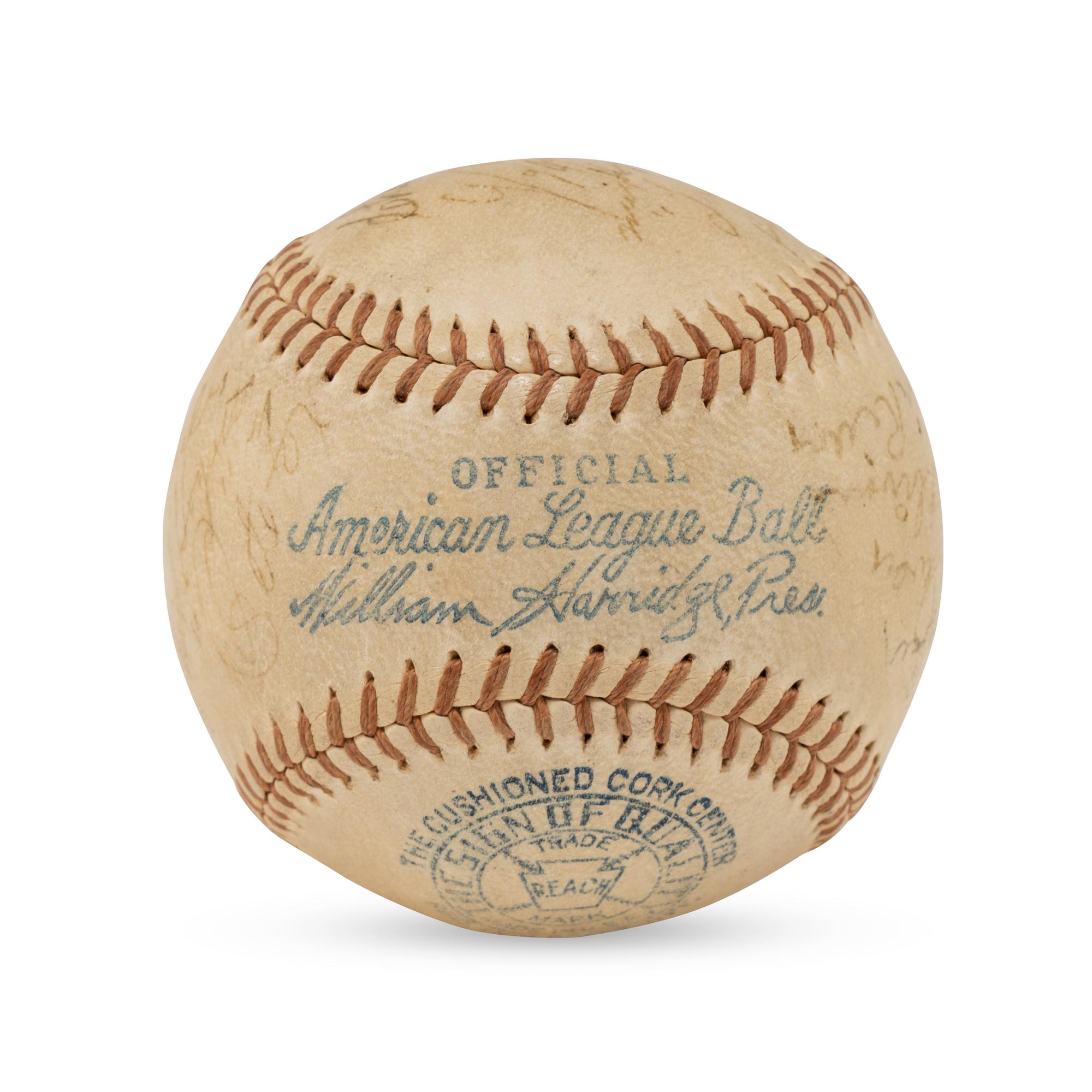 A 1935 World Series Champions Detroit Tigers Team Signed Autograph Baseball Featuring Hank Greenberg, Charles Gehringer, Goose Goslin and Mickey Cochrane (Beckett Authentication Services Letter of Authenticity)