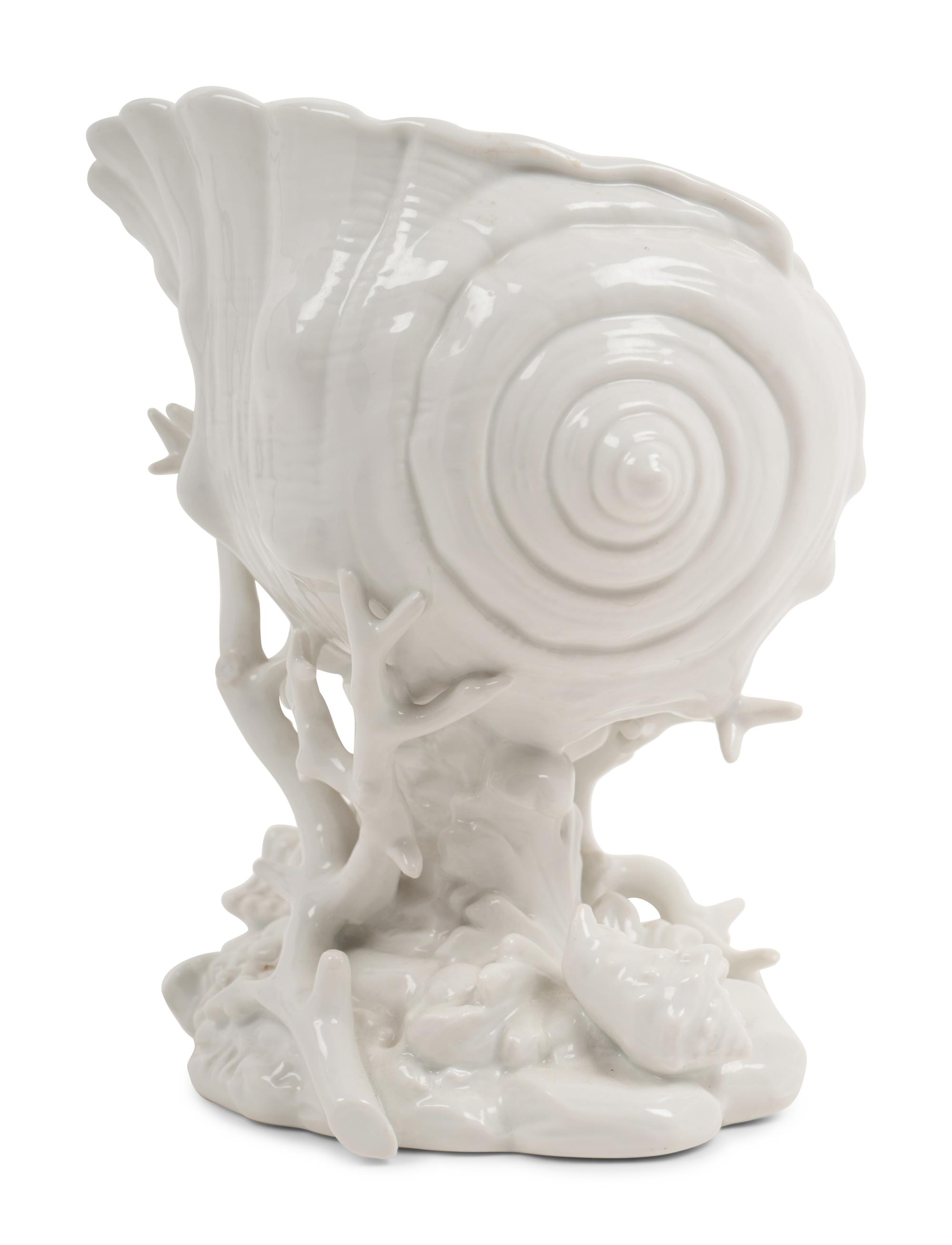 A Ginori Blanc-de-Chine Porcelain Shell Ornament