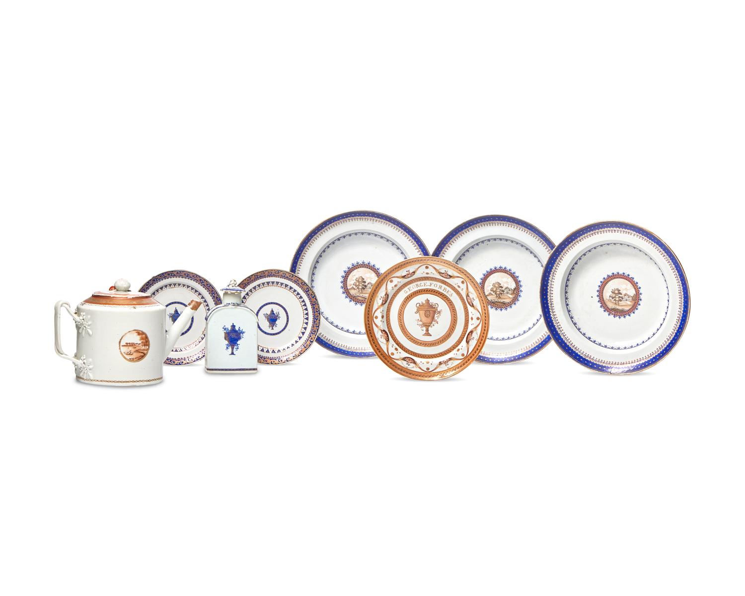 A Group Of Eight Assorted Chinese Export Porcelain Tablewares