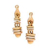 Tricolor Gold Earrings