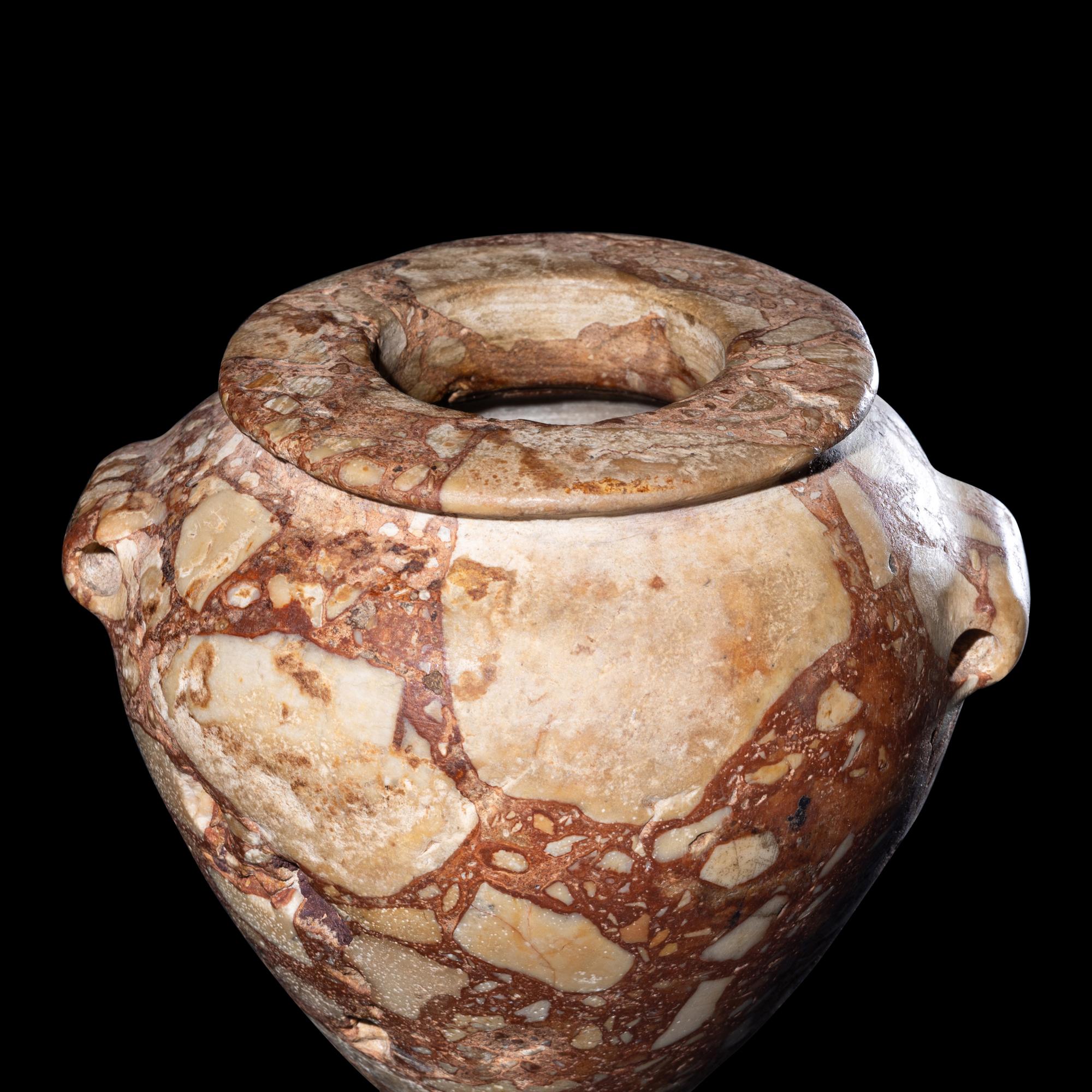 An Egyptian Breccia Jar