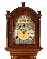 An Edwardian Mahogany and Marquetry Tall Case Clock