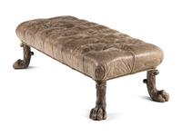 A Leather Upholstered Ottoman