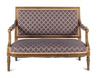 A Louis XVI Style Giltwood Sofa