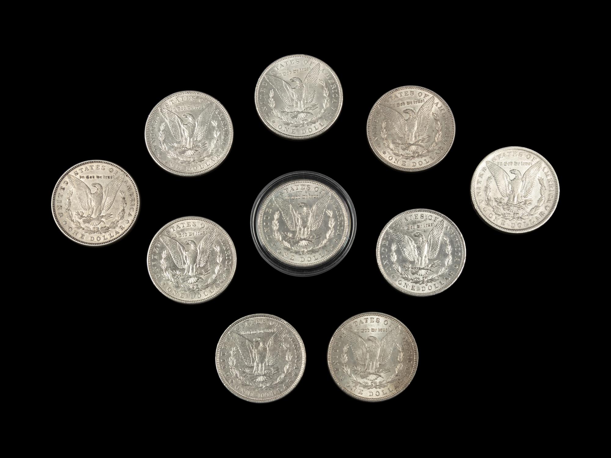 Ten Morgan $1 Coins