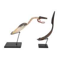 Plains Quilled Horn Spoon AND Northwest Coast Carved Horn Spoon