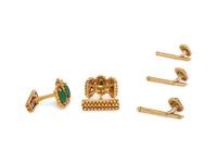 FRENCH, JADE AND YELLOW GOLD DRESS SET