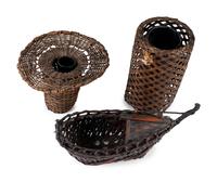Four Japanese Bamboo Ikebana Baskets