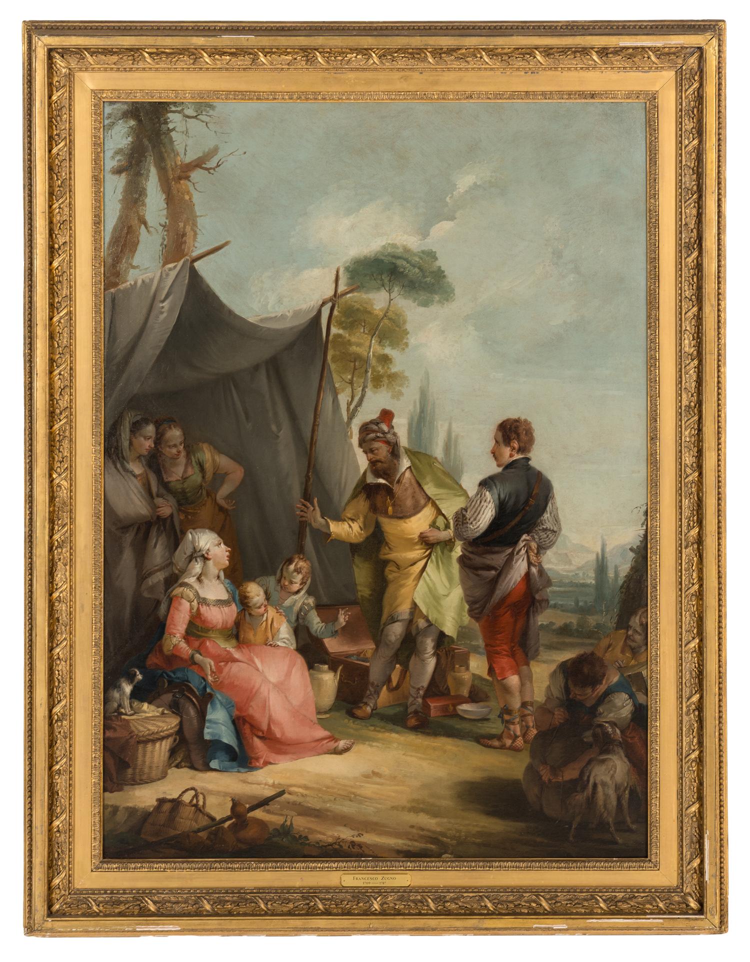 Laban Looking for the Idols Hidden by Rachel; The Finding of Moses , c. 1740 (a pair)