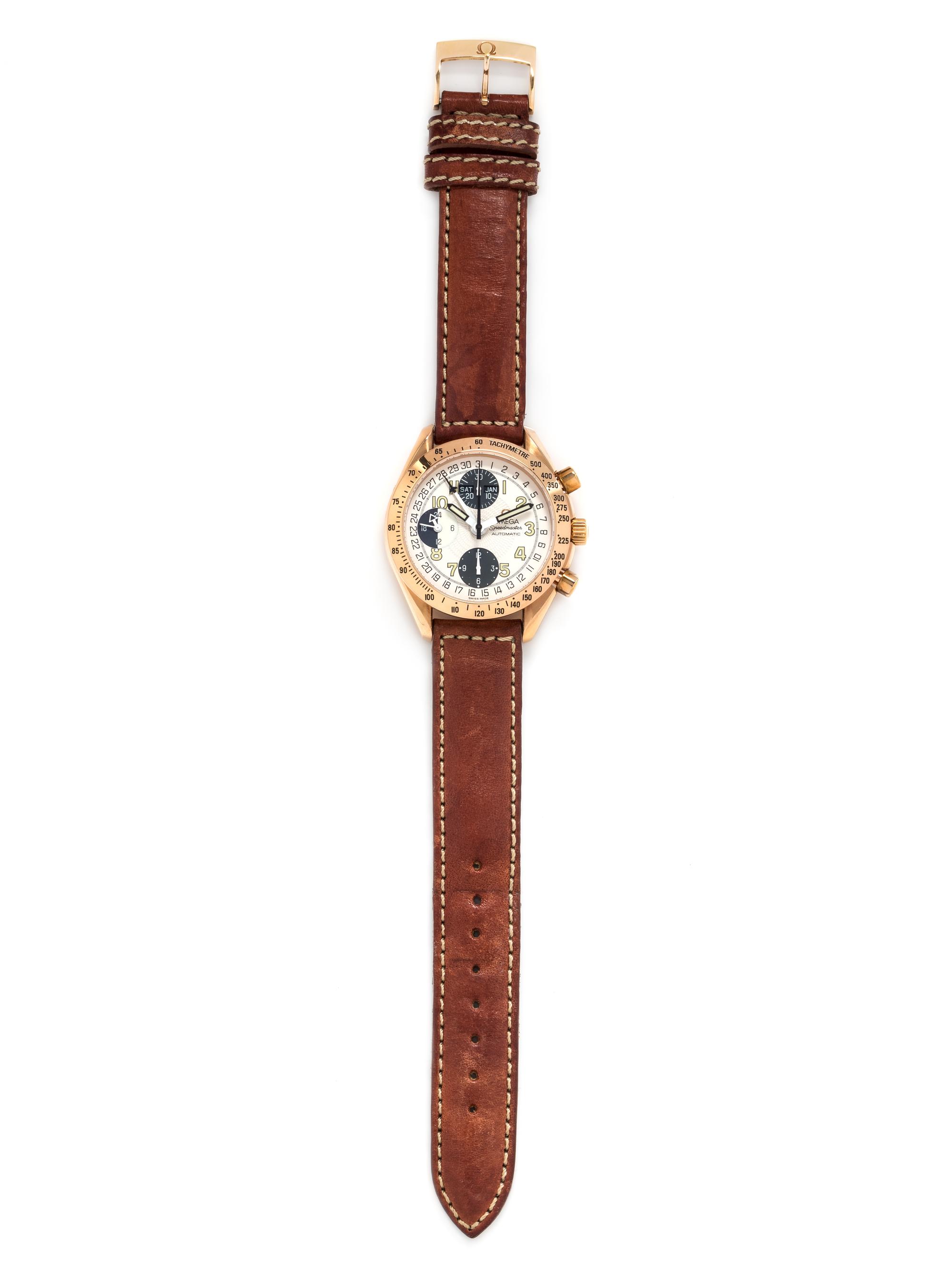 OMEGA, 18K PINK GOLD REF. 175.0084 'SPEEDMASTER' TRIPLE CALENDAR CHRONOGRAPH WRISTWATCH