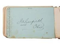 HAYES, Rutherford B. (1822-1893). Autograph book featuring signature of Hayes ("R.B. Hayes"), as President, and members of his cabinet and the 45th US Congress.