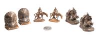 Three Sets of Contemporary Western Motif Bookends Height of tallest 5 1/2 inches