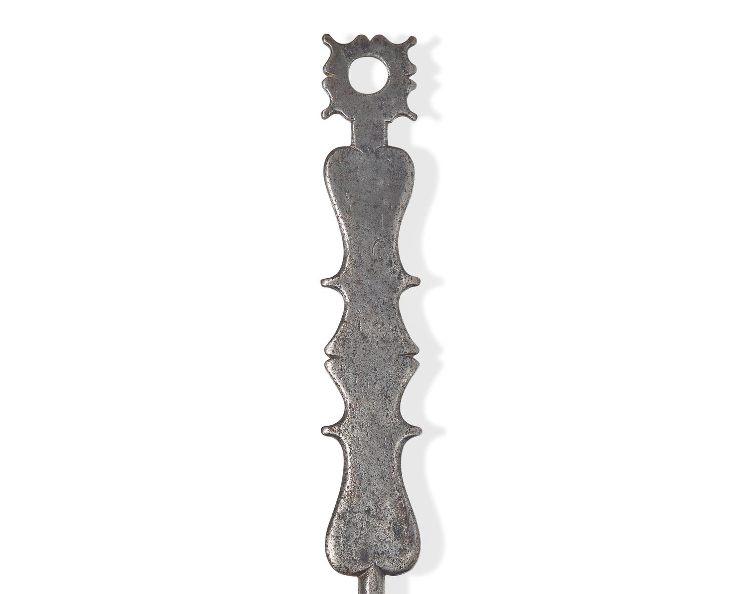An Assorted Group of Six Wrought Iron Kitchen and Fireplace Accessories, Most French or Flemish, 18th and Early 19th Century