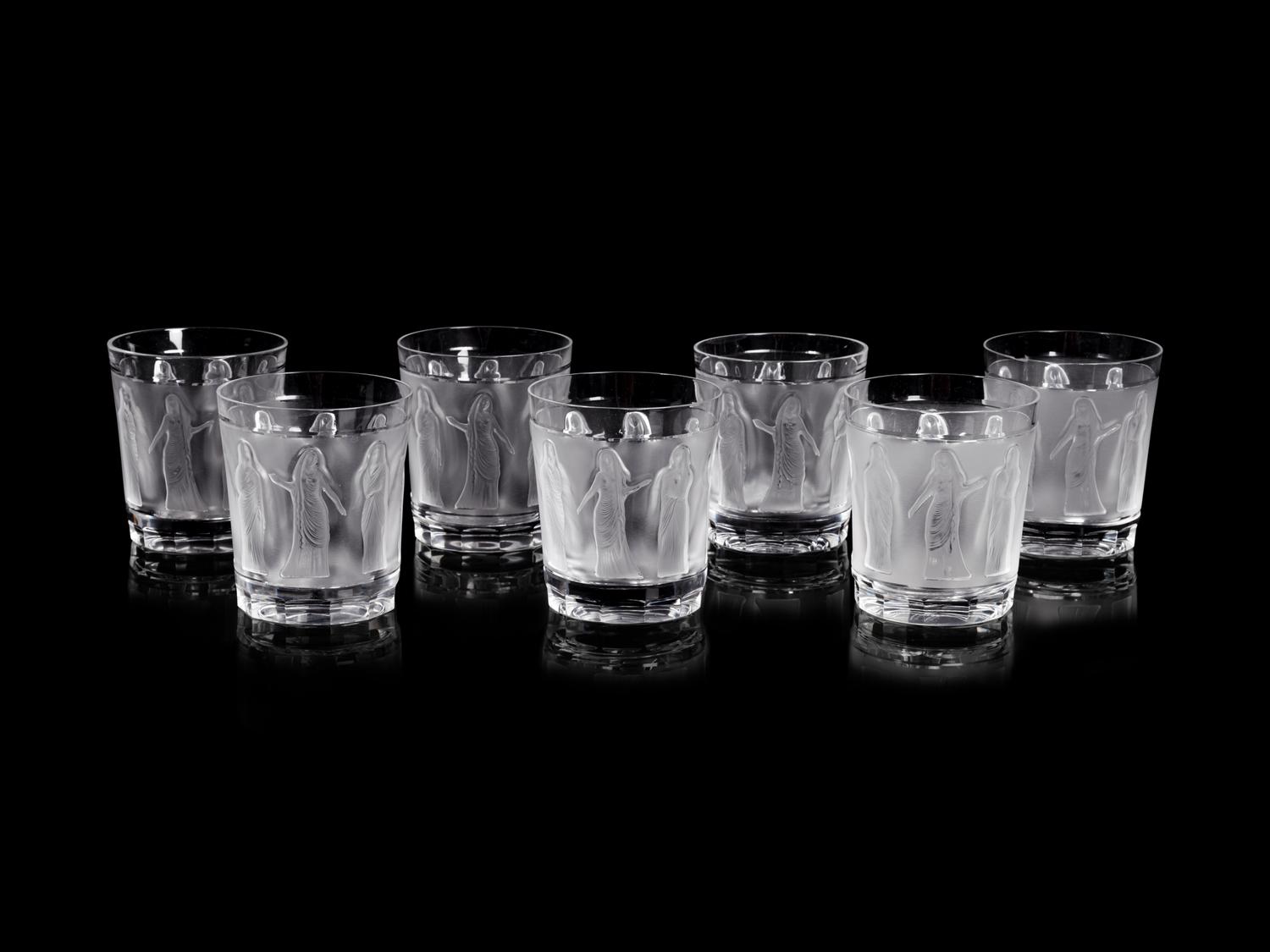 A Set of Fifteen Lalique Femmes Tumblers