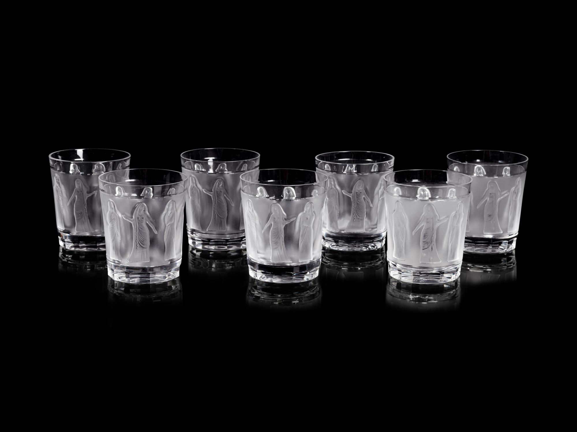 A Set of Fifteen Lalique Femmes Tumblers
