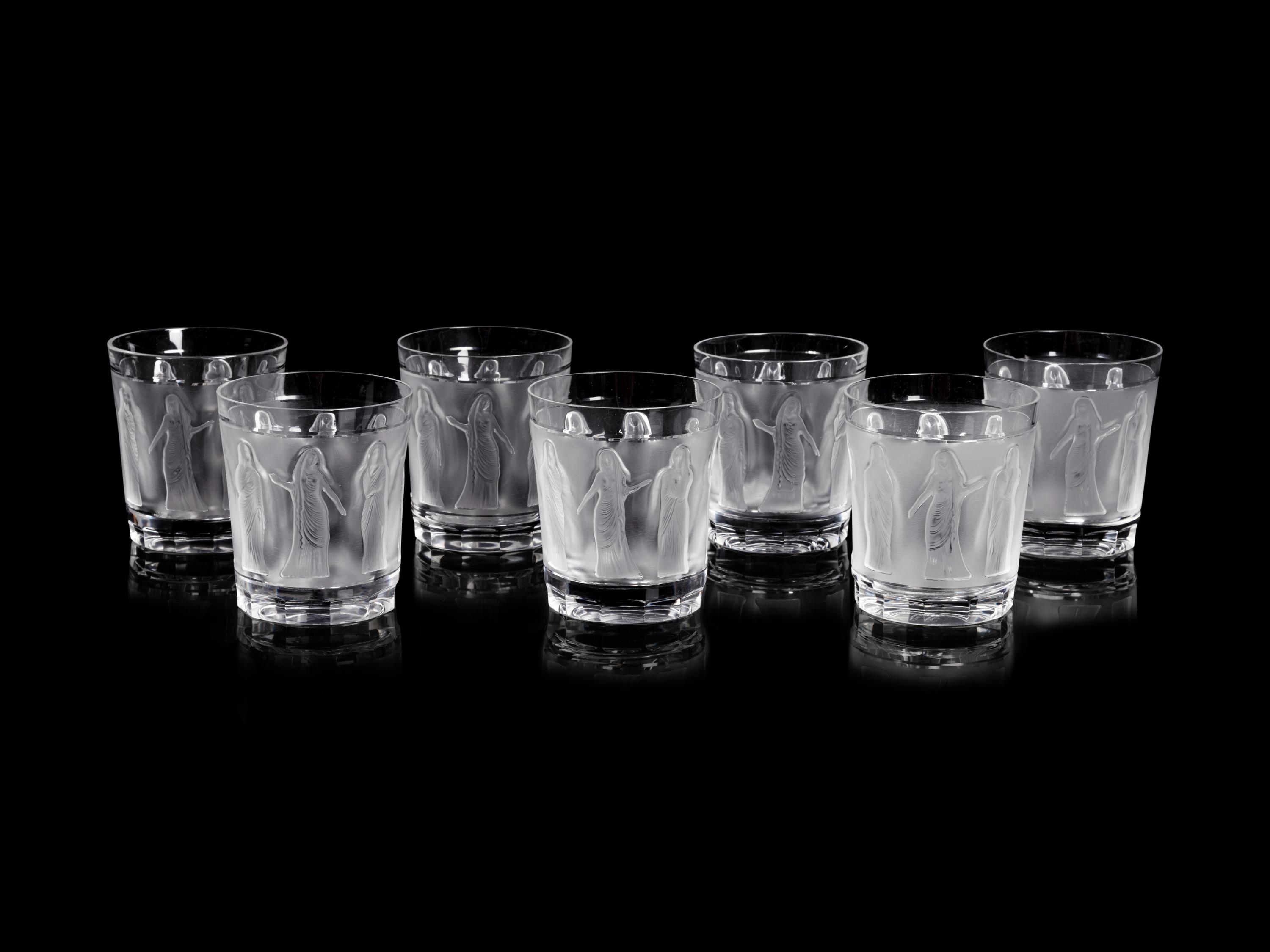 A Set of Fifteen Lalique Femmes Tumblers