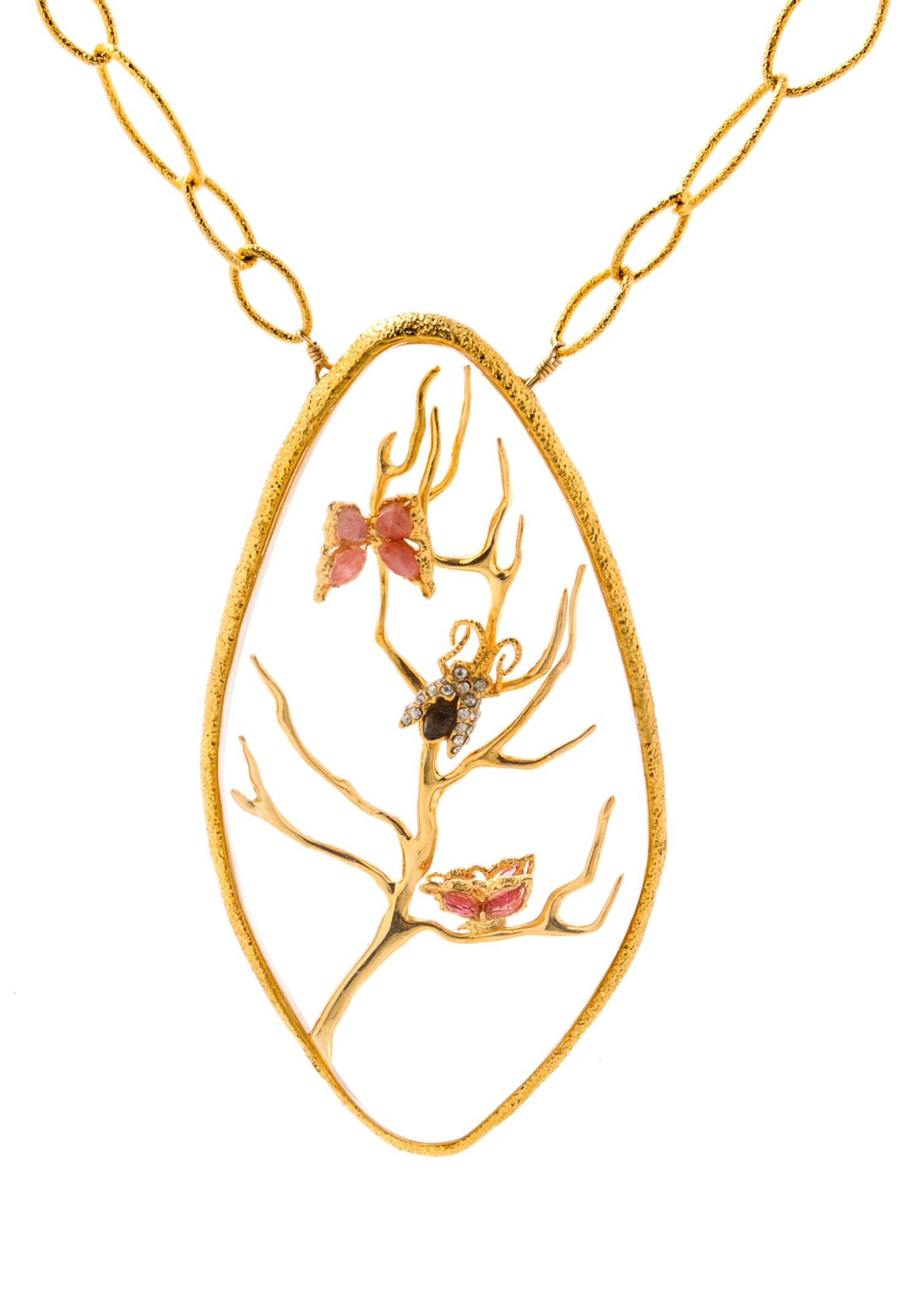 An Alexis Bittar Pendant Necklace, 31" length, pendant 4" x 2.5".