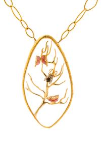 An Alexis Bittar Pendant Necklace, 31" length, pendant 4" x 2.5".