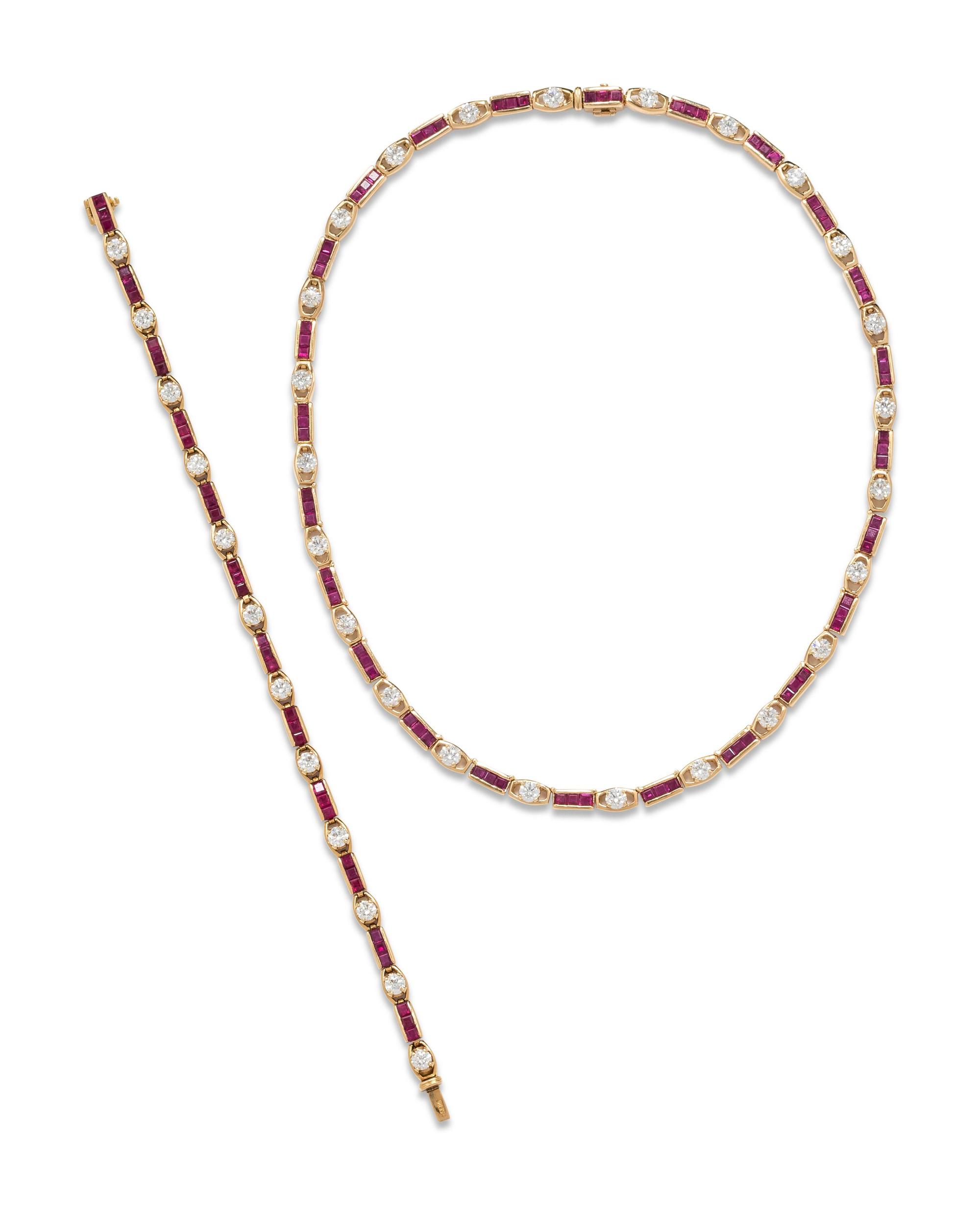 COLLECTION OF DIAMOND AND RUBY JEWELRY