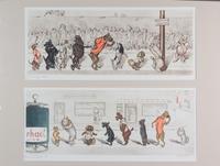 A Pair of Color Engravings from The Dirty Dogs of Paris Each 7 1/4 x 18 1/2 inches.