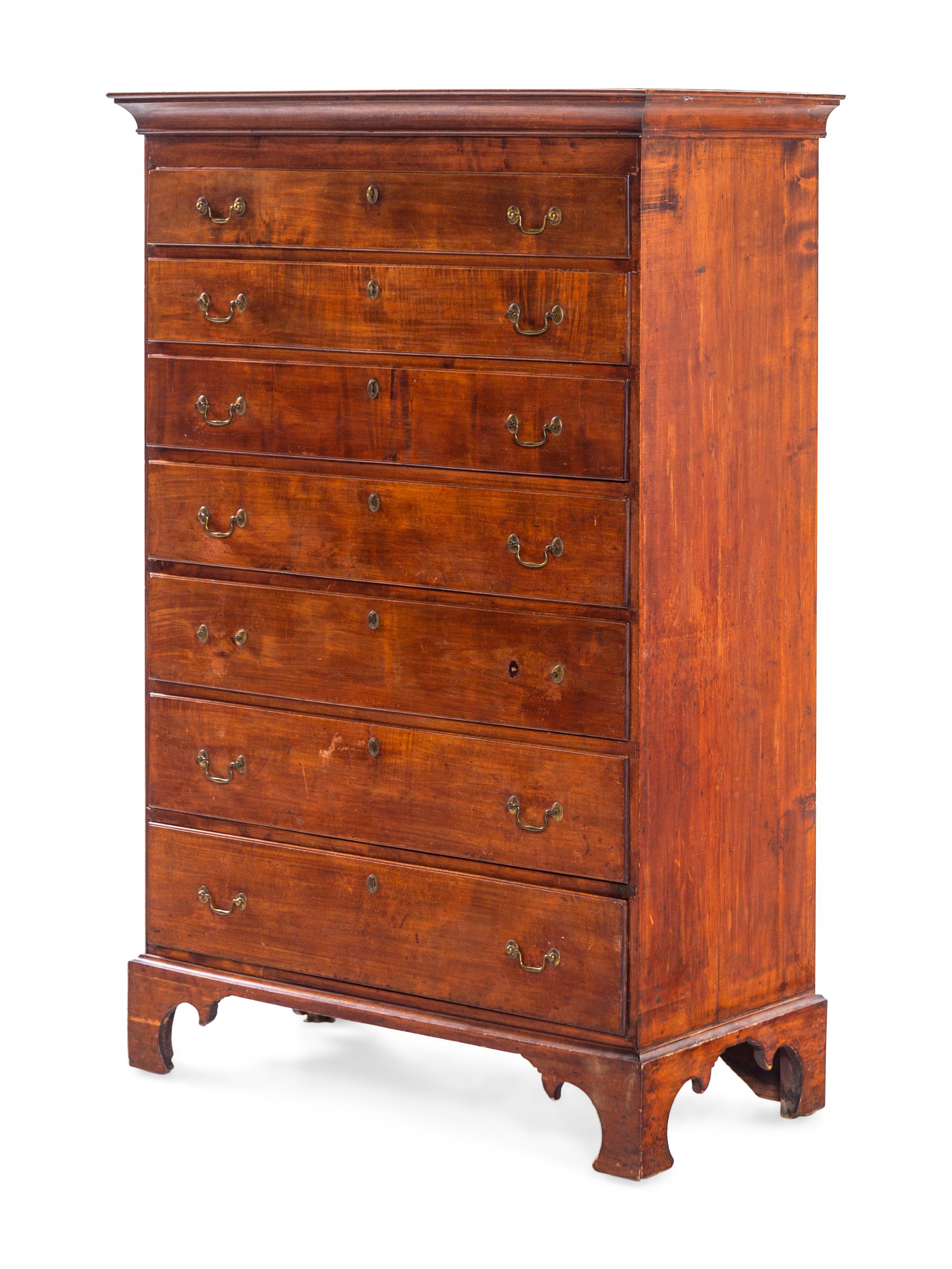 A Chippendale Maple High Chest of Drawers