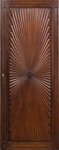 A Carved Mahogany Door Height 61 1/2 x width 24 inches. — 19TH CENTURY