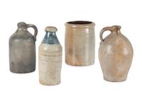 Three Stoneware Jugs and One Crock