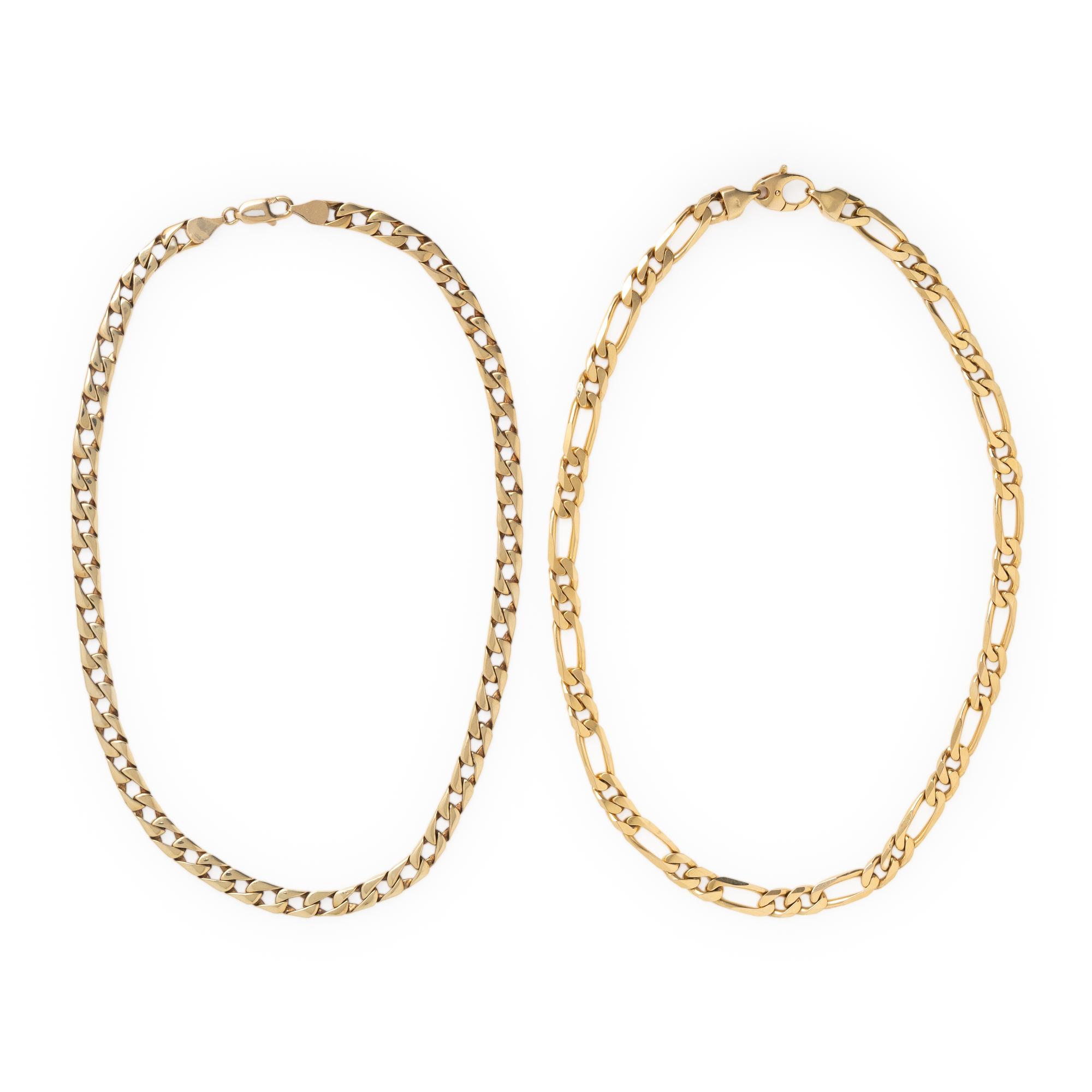 TWO YELLOW GOLD NECKLACES