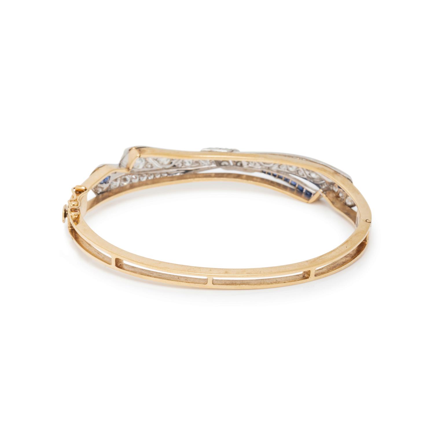 DIAMOND AND SAPPHIRE BANGLE BRACELET