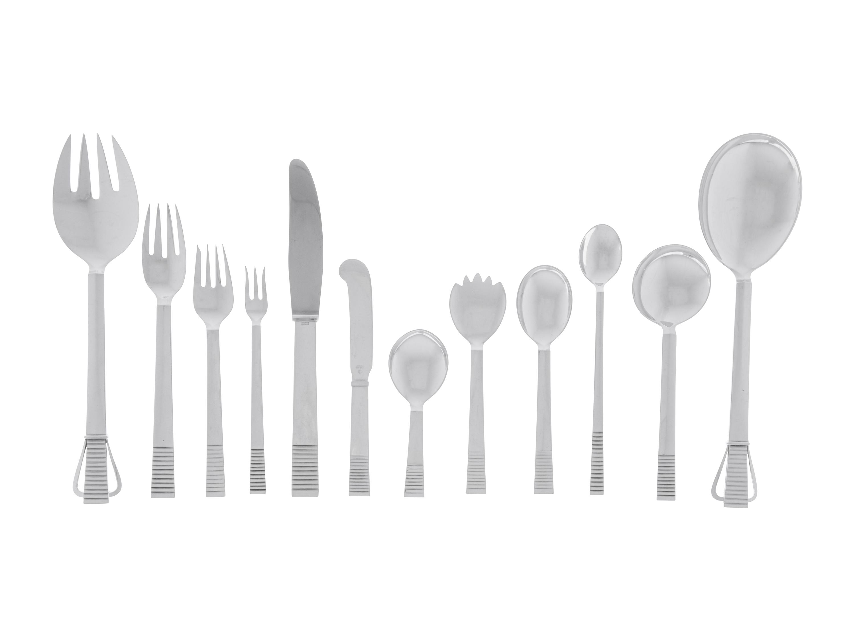 A Georg Jensen Silver Flatware Service