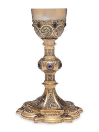 An American Silver and Jewel-Mounted Communion Chalice