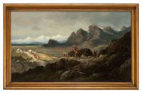 Indians Watching a Wagon Train