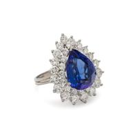 TIFFANY & CO., TANZANITE, DIAMOND, AND PLATINUM RING
