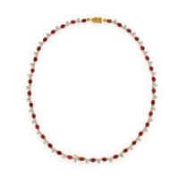 Ruby, Diamond, and Yellow Gold Necklace