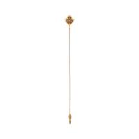 ANTIQUE, YELLOW GOLD AND METAL PLIQUE-A-JOUR HATPIN