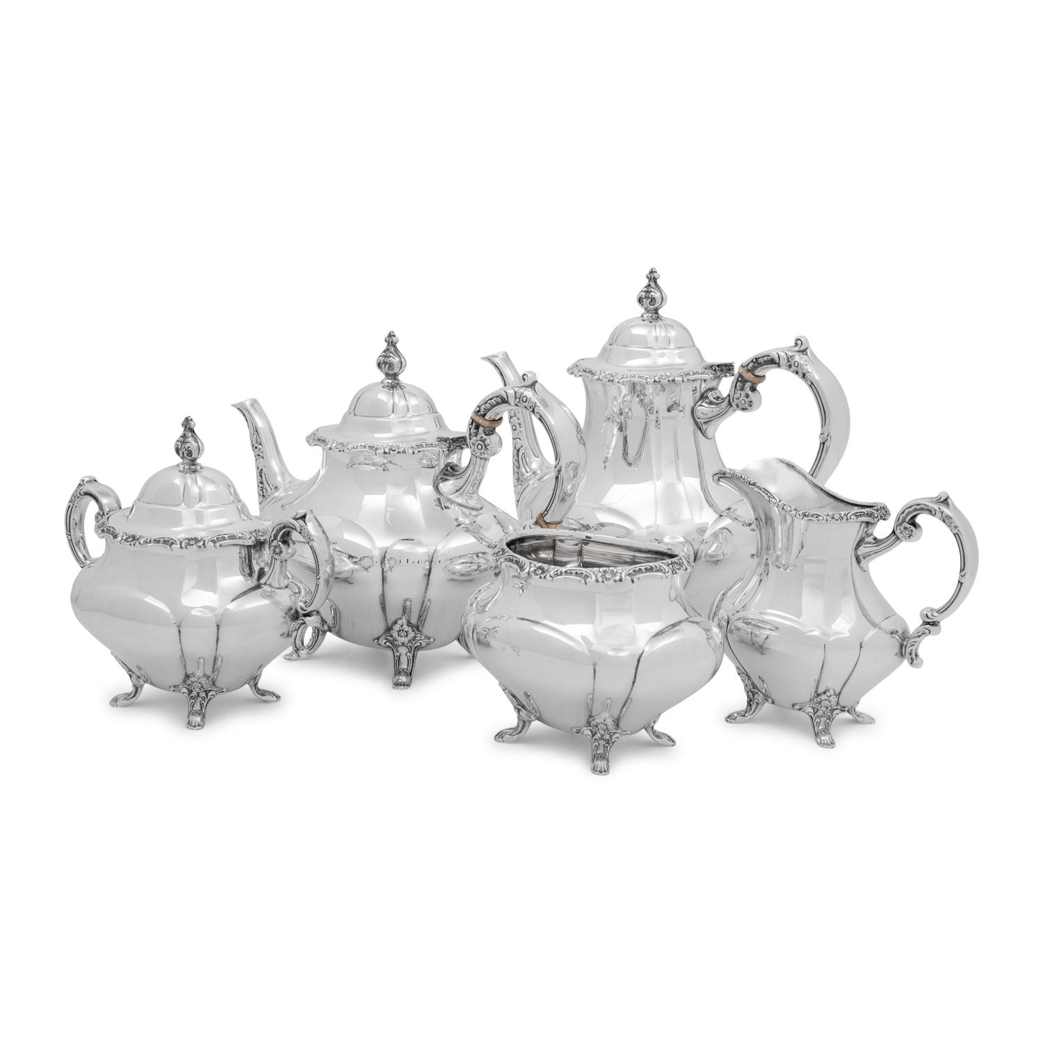An American Silver Five-Piece Tea and Coffee Service