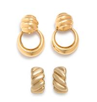 COLLECTION OF YELLOW GOLD EARCLIPS